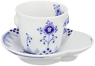 Royal Copenhagen Blue Elements Espressotasse mit Untertasse aus Porzellan in der Farbe Blau-Weiß 9cl, Maße: 11,5cm x 10cm x 5,5cm, 1027468 im Sale